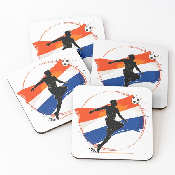 Item preview, Netherlands Soccer Player Art — Holland Football Flag Action Fan Print designed and sold by icemanphotos.