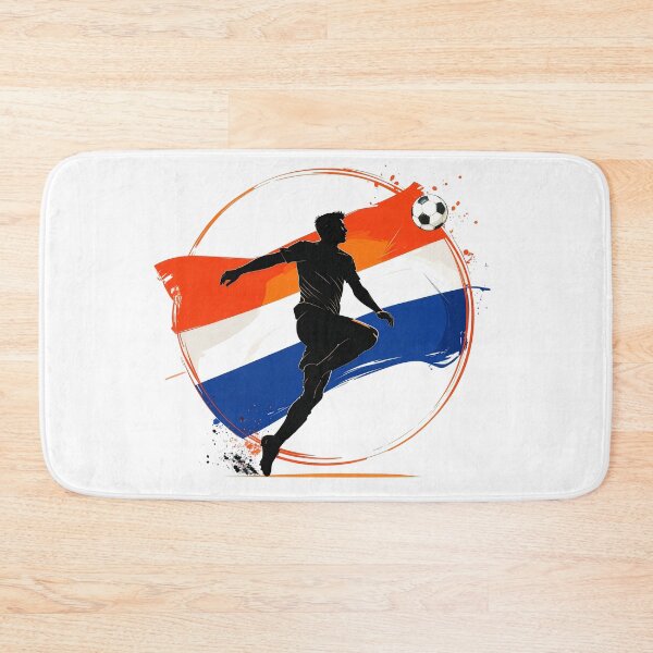 Item preview, Netherlands Soccer Player Art — Holland Football Flag Action Fan Print designed and sold by icemanphotos.