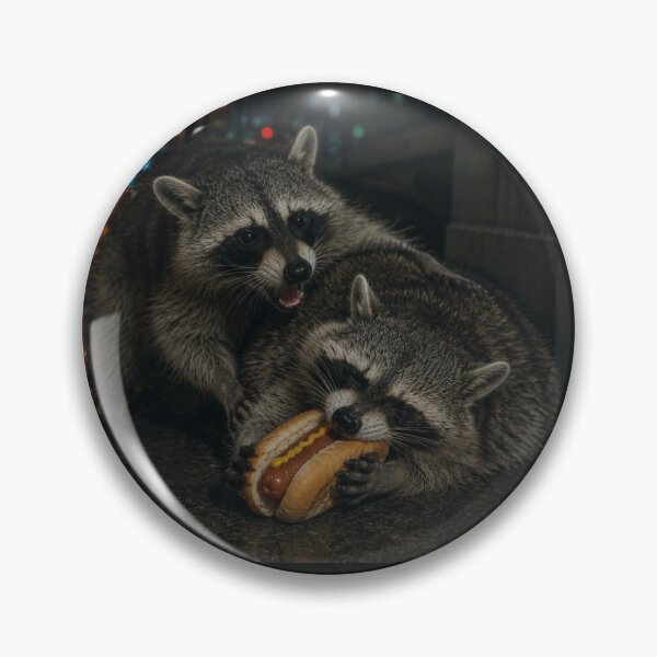 Item preview, Raccoon Hot Dog Night Scene designed and sold by bosamji.