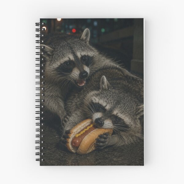 Item preview, Raccoon Hot Dog Night Scene designed and sold by bosamji.
