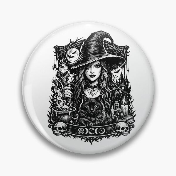 Item preview, Mystic Witch and Black Cat designed and sold by monas Art.