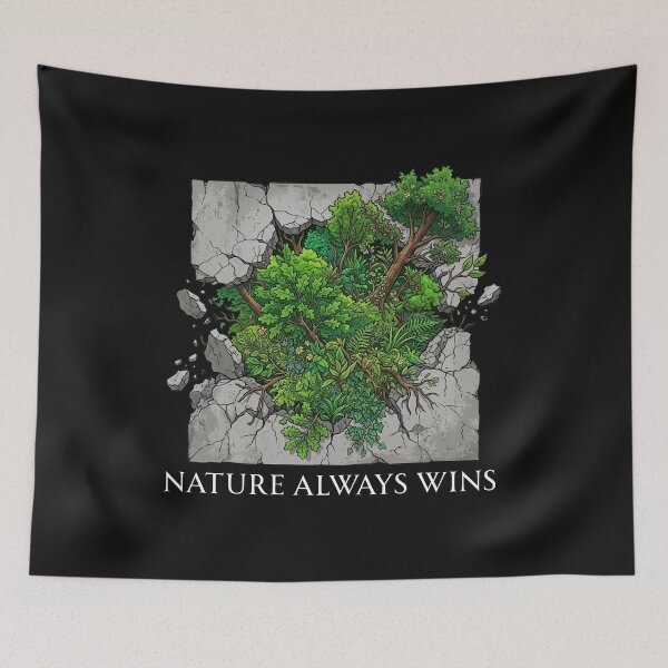 Item preview, Nature Breaks Concrete Wall Green Forest Crack designed and sold by VintryOff.