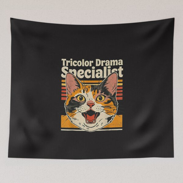 Item preview, Funny Calico Cat Mom Tricolor Drama Specialist Retro Cat Design designed and sold by kiralynstration.