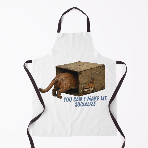Item preview, You Can't Make Me Socialize Funny Cat Shirt | Recycled Metal Folk Art Introvert Design designed and sold by lazydogonline.