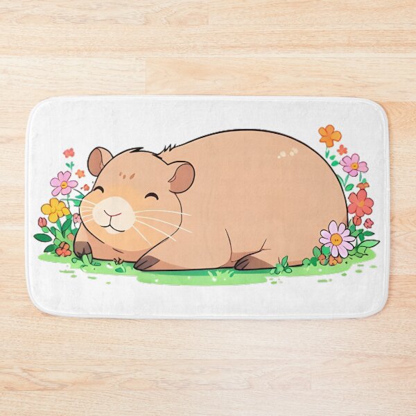 Item preview, Napping Capybara — Cozy Flower Field Kawaii Sticker designed and sold by tommysworks.