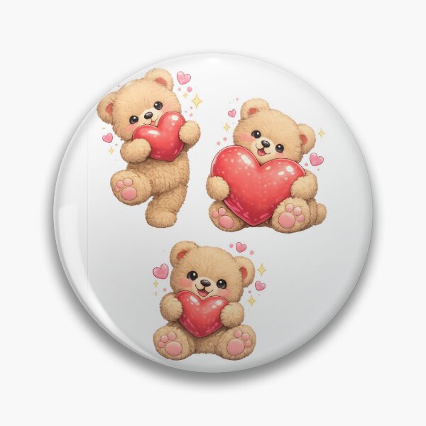 Item preview, Cute Teddy Bear Love & Heart Theme Sticker Bundle | Kawaii Plush Bear with Hearts designed and sold by StickerBloom-4U.