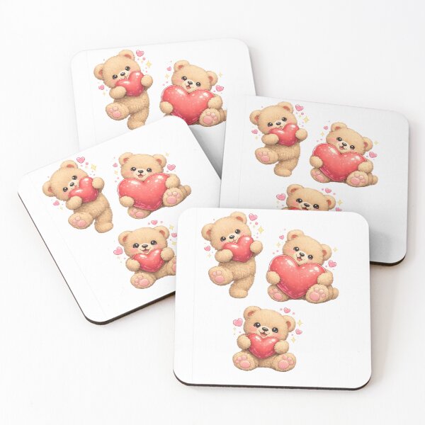 Item preview, Cute Teddy Bear Love & Heart Theme Sticker Bundle | Kawaii Plush Bear with Hearts designed and sold by StickerBloom-4U.
