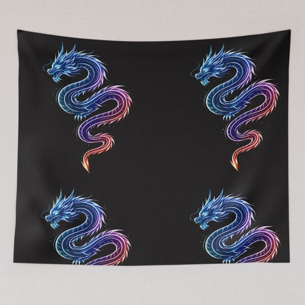 Item preview, Neo Tokyo Light Dragon – Glowing Line Art Serpent designed and sold by Neo Tokio.