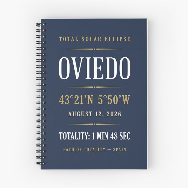 Item preview, Oviedo Eclipse 2026 Path of Totality Spain designed and sold by CalmCapy Co.