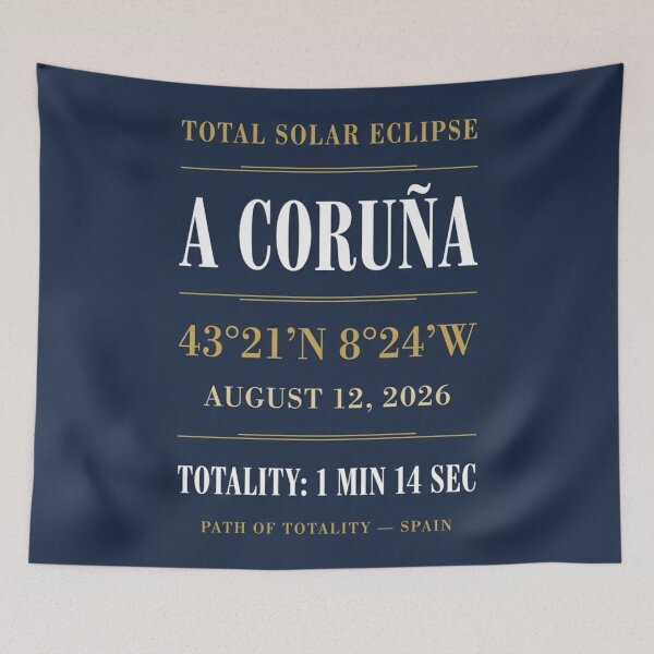 Item preview, A Coruña Eclipse 2026 Path of Totality Spain designed and sold by CalmCapy Co.