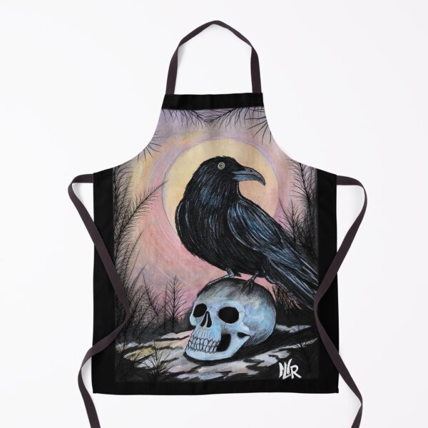 Item preview, Corvo Nero su Teschio Arte Gotica Dark Fantasy designed and sold by NLRartStudio.