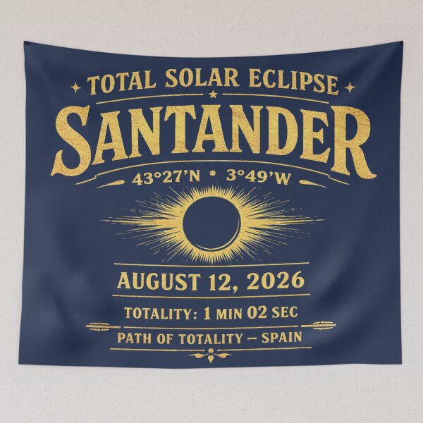 Item preview, Santander Eclipse 2026 Path of Totality Spain designed and sold by CalmCapy Co.