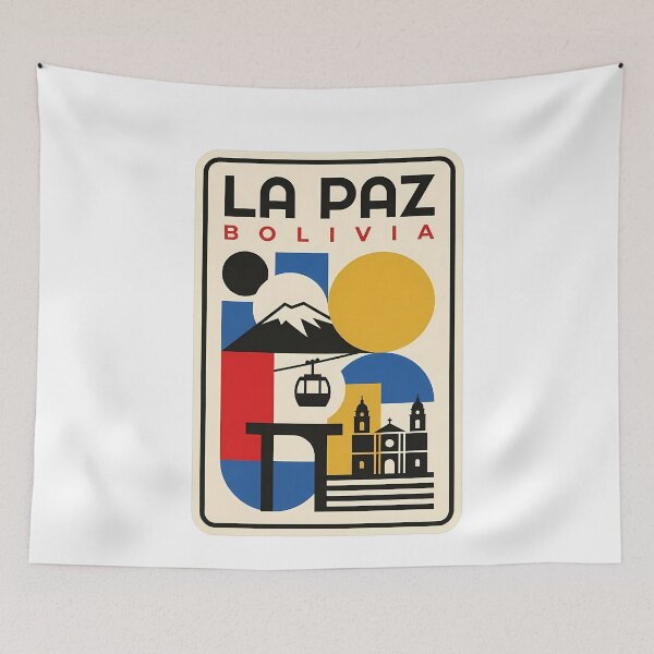 Item preview, Retro La Paz Bolivia Geometric Travel Scene designed and sold by k3rstman1.