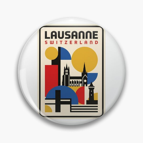 Item preview, Lausanne Switzerland Geometric Abstract Travel Poster Style designed and sold by k3rstman1.