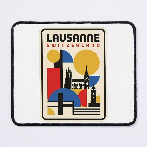 Item preview, Lausanne Switzerland Geometric Abstract Travel Poster Style designed and sold by k3rstman1.