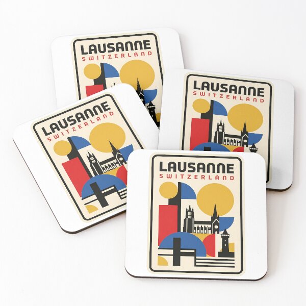 Item preview, Lausanne Switzerland Geometric Abstract Travel Poster Style designed and sold by k3rstman1.