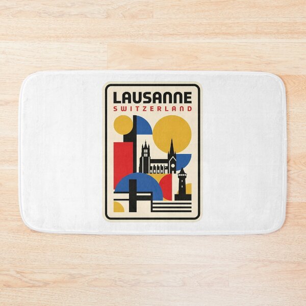 Item preview, Lausanne Switzerland Geometric Abstract Travel Poster Style designed and sold by k3rstman1.