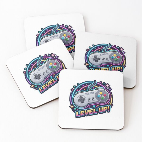 Item preview, Retro Gaming Level Up Neon Controller designed and sold by Dream Weave Studio.