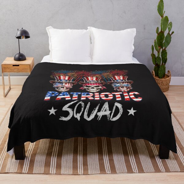 Item preview, Patriotic Skull Squad Vintage American Flag 4th of July Fireworks designed and sold by kiralynstration.
