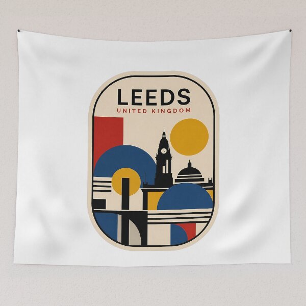 Item preview, Leeds United Kingdom Abstract City Skyline Bauhaus designed and sold by k3rstman1.