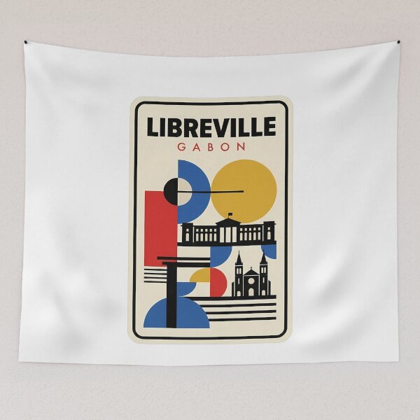 Item preview, Libreville Gabon Geometric Bauhaus Travel Poster designed and sold by k3rstman1.