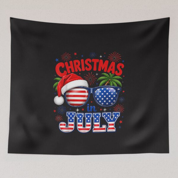 Item preview, Christmas In July USA Flag Sunglasses Summer Beach Patriotic Party designed and sold by kiralynstration.
