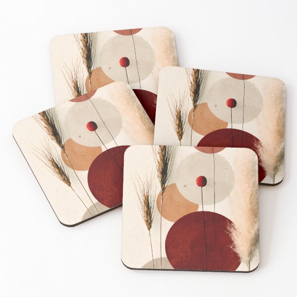 Item preview, Boho Dried Pampas Grass Terracotta Abstract Art designed and sold by daila70.
