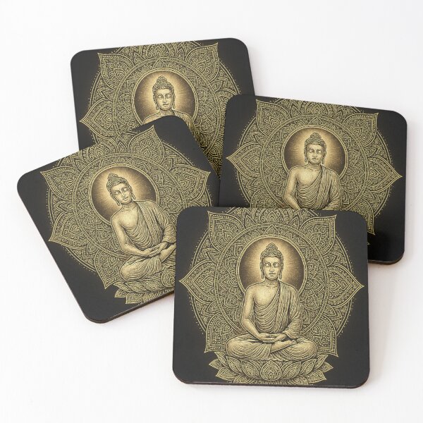 Item preview, Golden Zen Buddha Mandala Art designed and sold by NoNameDrops.