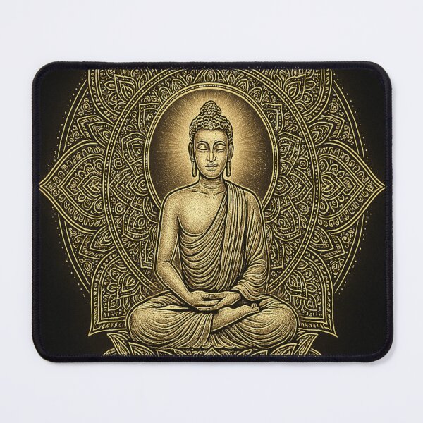 Item preview, Golden Zen Buddha Mandala Art designed and sold by NoNameDrops.