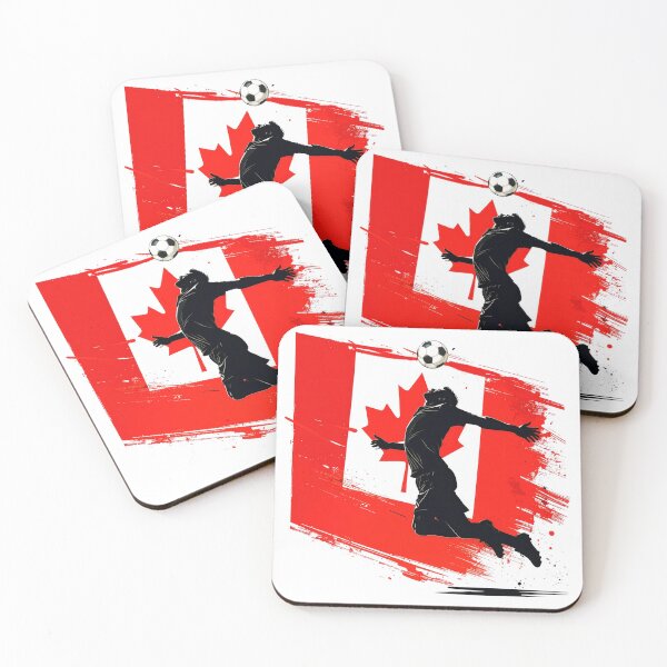 Item preview, Canada Soccer Player Art — Canadian Football Flag Action Fan Print designed and sold by icemanphotos.