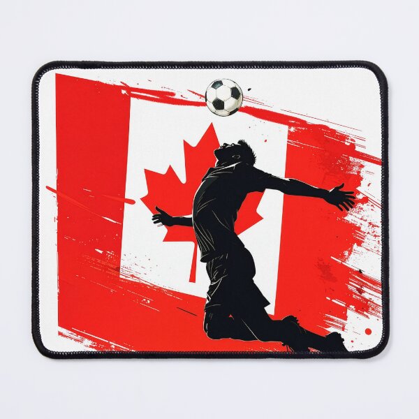 Item preview, Canada Soccer Player Art — Canadian Football Flag Action Fan Print designed and sold by icemanphotos.