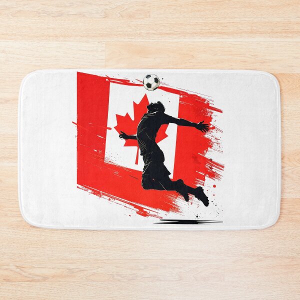 Item preview, Canada Soccer Player Art — Canadian Football Flag Action Fan Print designed and sold by icemanphotos.