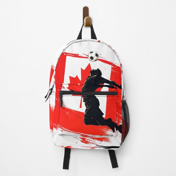 Item preview, Canada Soccer Player Art — Canadian Football Flag Action Fan Print designed and sold by icemanphotos.
