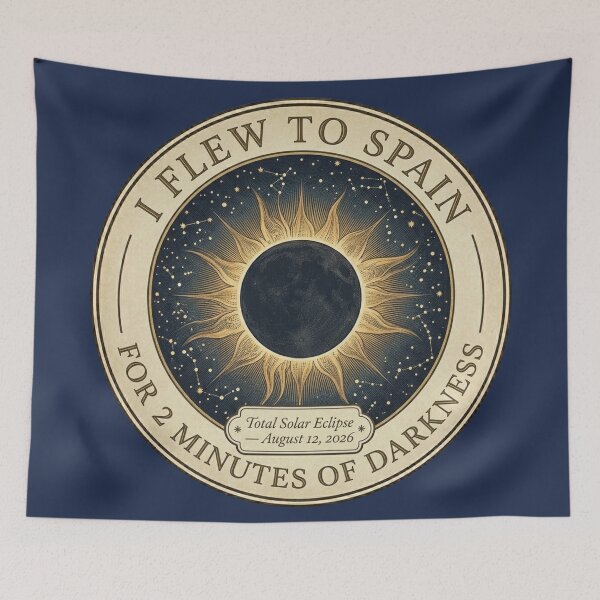 Item preview, I Flew To Spain For 2 Minutes of Darkness 2026  designed and sold by CalmCapy Co.