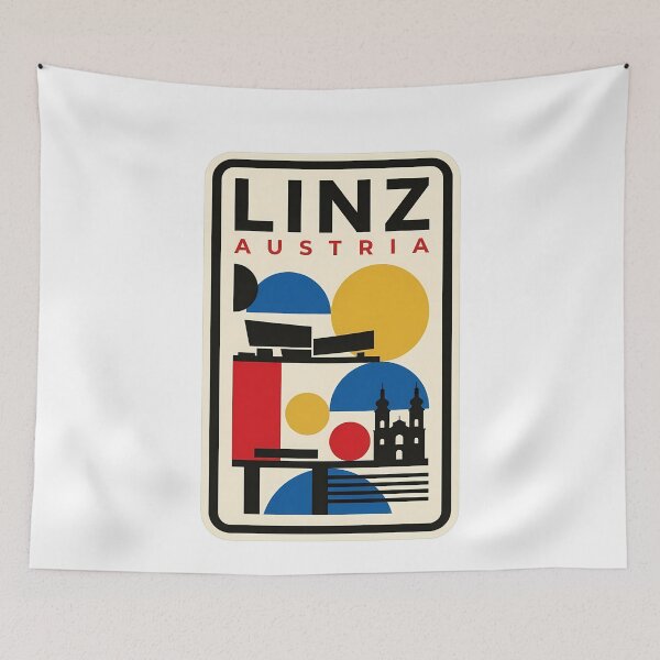 Item preview, Linz Austria Modernist Bauhaus Geometric Cityscape designed and sold by k3rstman1.
