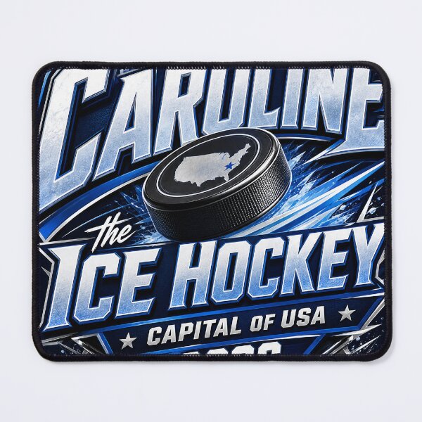 Item preview, Caroline 2026 Ice Hockey Capital of USA – Dynamic Hockey Fan Design designed and sold by Jandedan.