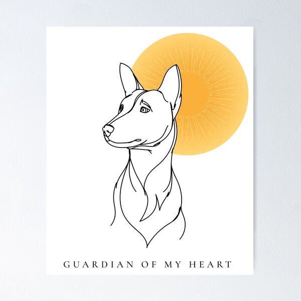 Item preview, Guardian of My Heart Dog Memorial Sun Line Art designed and sold by Paw-Soul.
