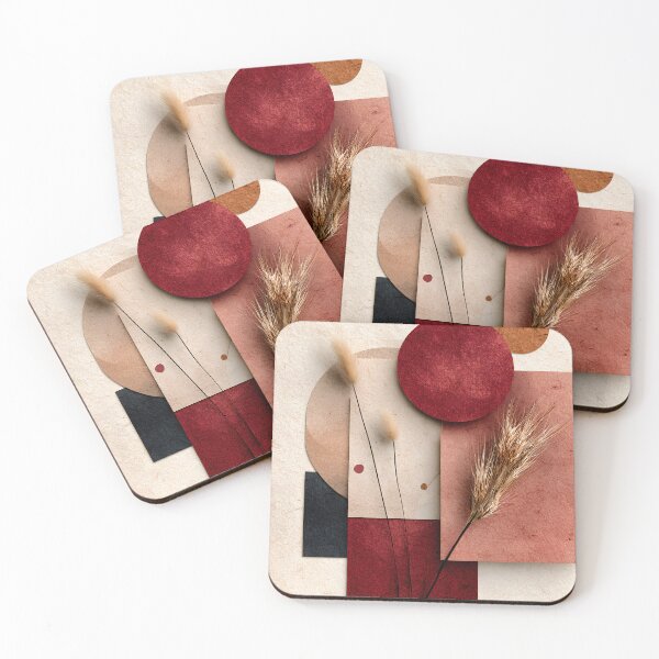 Item preview, Boho Botanical Collage Red Terracotta Geometric Art designed and sold by daila70.