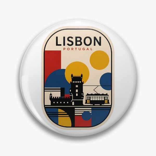Item preview, Lisbon Portugal Retro Geometric Belem Tower Tram designed and sold by k3rstman1.