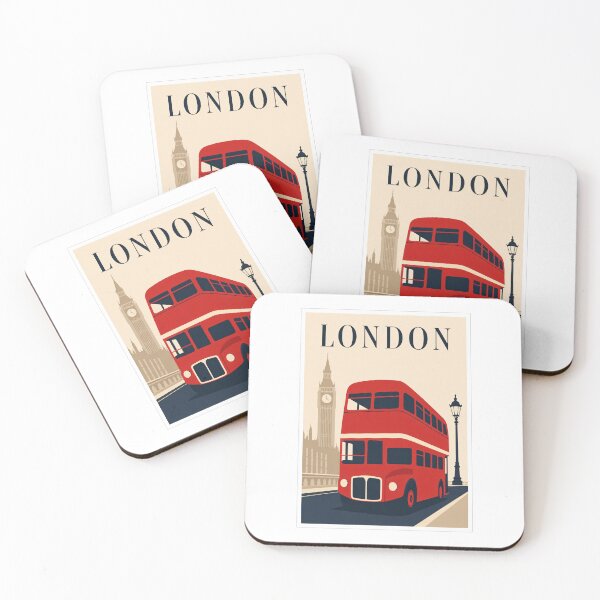 Item preview, Vintage London Red Double Decker Bus Poster designed and sold by Beyond Destinations.