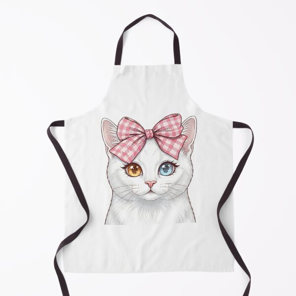 Item preview, Cute Turkish Angora Cat with Pink Ribbon designed and sold by K-vino.