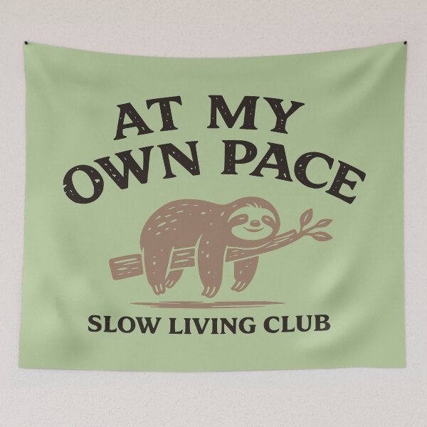 Item preview, Slow Living Club Sloth - At My Own Pace Cute Vintage designed and sold by MavtM.
