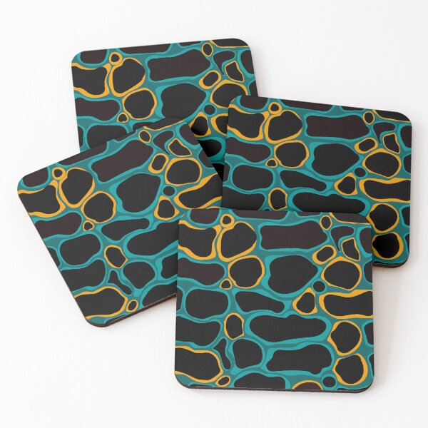 Item preview, Tortoiseshell - Abstract composition in black, teal and yellow E5 designed and sold by StefanStudioArt.