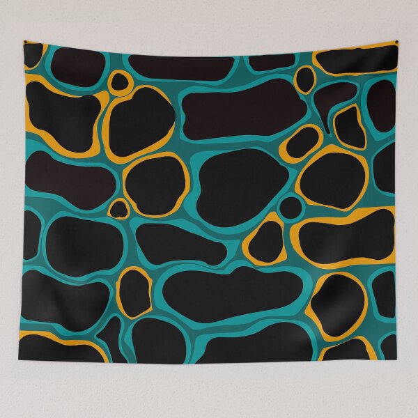 Item preview, Tortoiseshell - Abstract composition in black, teal and yellow E5 designed and sold by StefanStudioArt.