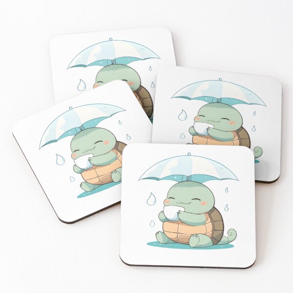 Item preview, Rainy Day Turtle — Cozy Kawaii Turtle Sticker designed and sold by tommysworks.