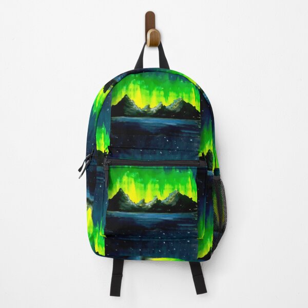 Item preview, Vibrant Aurora borealis northern lights mountains landscape aesthetic decor designed and sold by Shukasya-Arts.