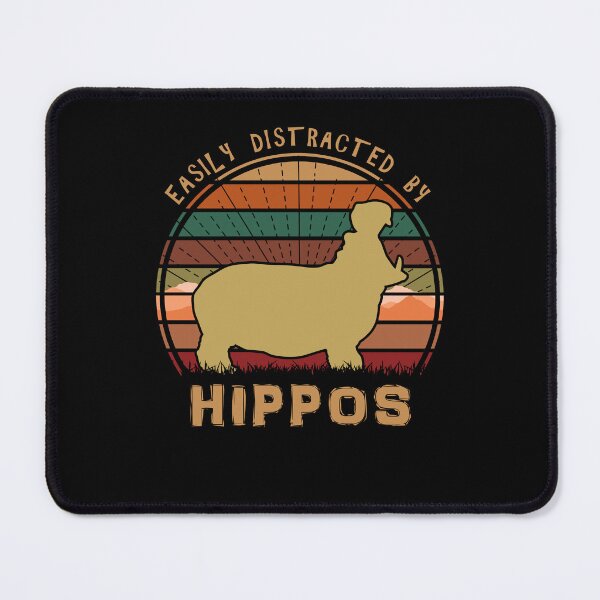 Item preview, Easily Distracted By Hippos Retro Sunset Animal designed and sold by marke770.