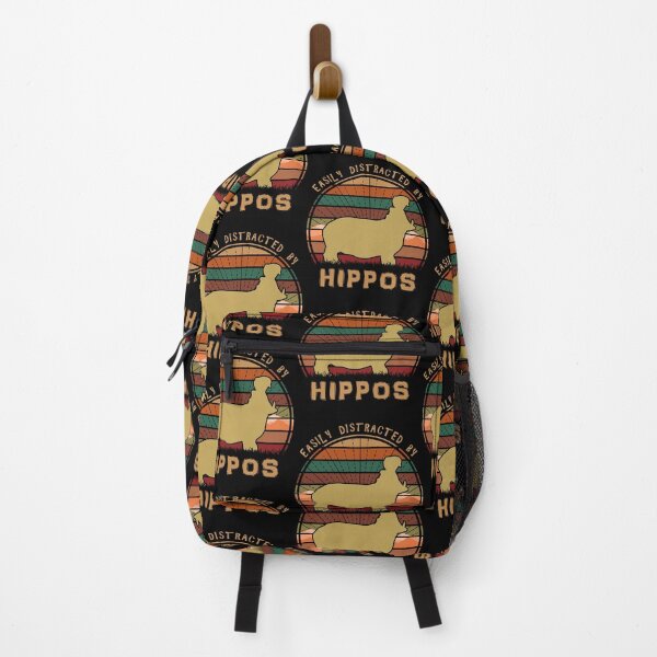 Item preview, Easily Distracted By Hippos Retro Sunset Animal designed and sold by marke770.
