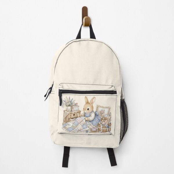 Item preview, Cottagecore Sewing Bunny | Whimsical Rabbit Quilting Illustration designed and sold by looplandger.
