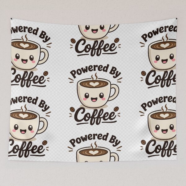 Item preview, Powered By Coffee Kawaii Coffee Cup designed and sold by ColorJoyStudio.